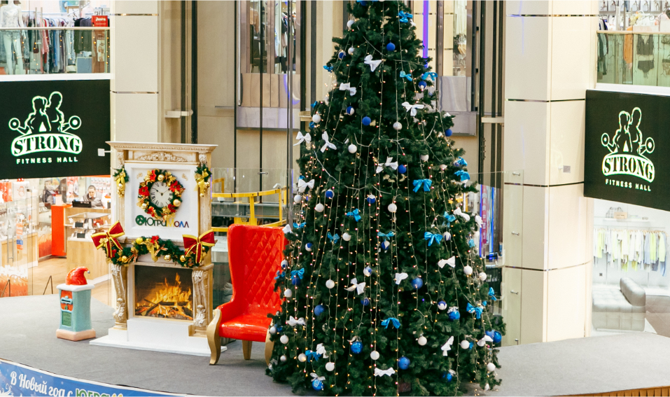 Сезонное оформление фотозоны в ТЦ